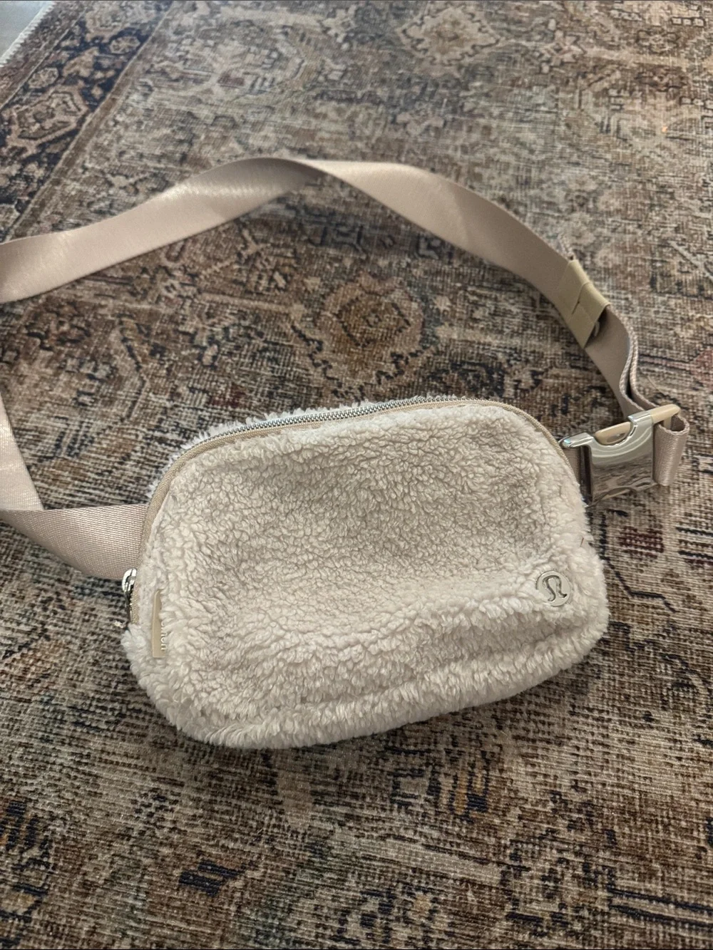 lululemon athletica Cream Sherpa Crossbody Belt Bag